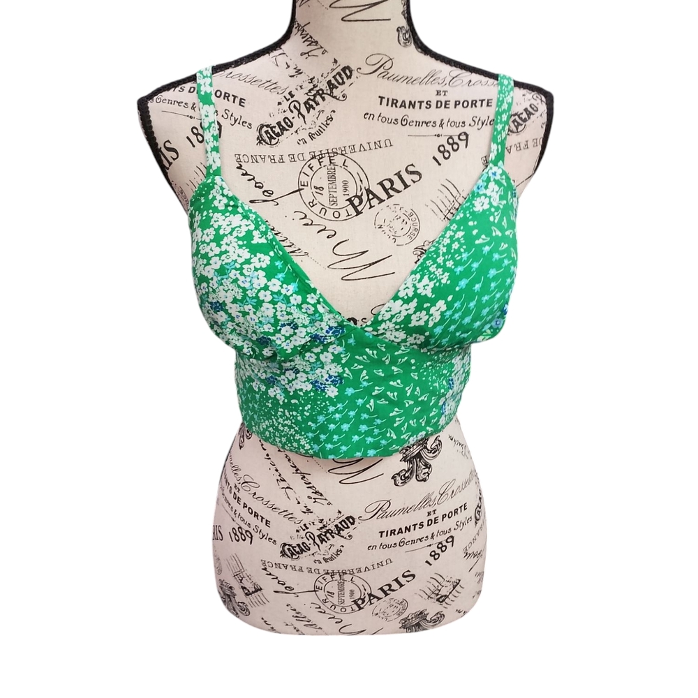 No Boundaries Green Sleeveless Wrap Camisole
